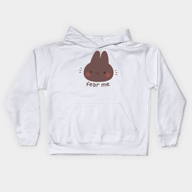 Fear Me Black Bunny Kids Hoodie by Niamh Smith Illustrations